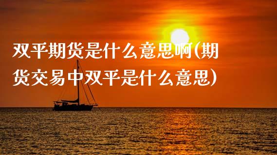 双平期货是什么意思啊(期货交易中双平是什么意思)_https://www.gzbbqc.com_股指期货_第1张
