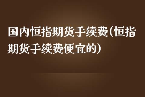 国内恒指期货手续费(恒指期货手续费便宜的)_https://www.gzbbqc.com_期货知识_第1张