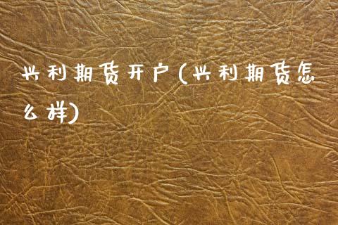 兴利期货开户(兴利期货怎么样)_https://www.gzbbqc.com_纳指期货_第1张