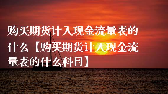 购买期货计入现金流量表的什么【购买期货计入现金流量表的什么科目】_https://www.gzbbqc.com_股指期货_第1张