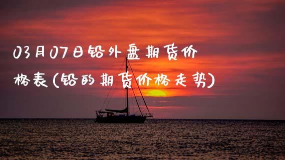 03月07日铅外盘期货价格表(铅的期货价格走势)_https://www.gzbbqc.com_期货知识_第1张