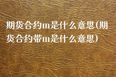 期货合约m是什么意思(期货合约带m是什么意思)_https://www.gzbbqc.com_恒指期货_第1张