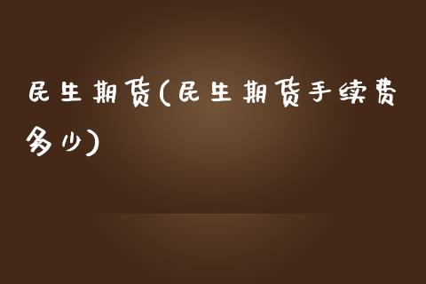 民生期货(民生期货手续费多少)_https://www.gzbbqc.com_恒指期货_第1张