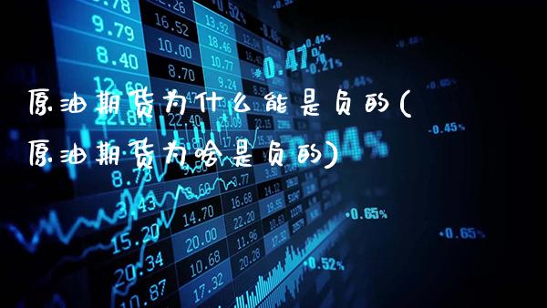 原油期货为什么能是负的(原油期货为啥是负的)_https://www.gzbbqc.com_道指期货_第1张