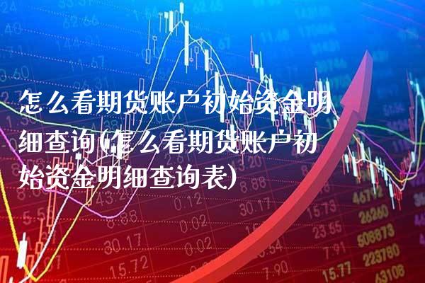 怎么看期货账户初始资金明细查询(怎么看期货账户初始资金明细查询表)_https://www.gzbbqc.com_恒指期货_第1张
