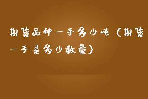 期货品种一手多少吨（期货一手是多少数量）_https://www.gzbbqc.com_德指期货_第1张