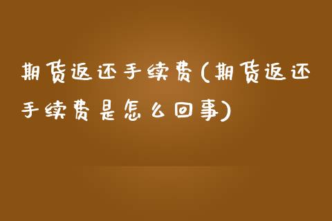 期货返还手续费(期货返还手续费是怎么回事)_https://www.gzbbqc.com_恒指期货_第1张