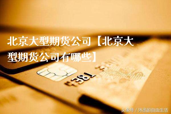 北京大型期货公司【北京大型期货公司有哪些】_https://www.gzbbqc.com_期货知识_第1张
