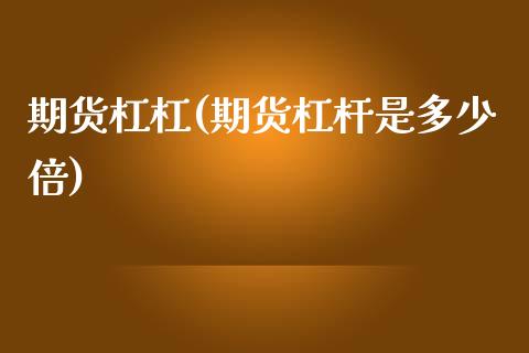 期货杠杠(期货杠杆是多少倍)_https://www.gzbbqc.com_德指期货_第1张