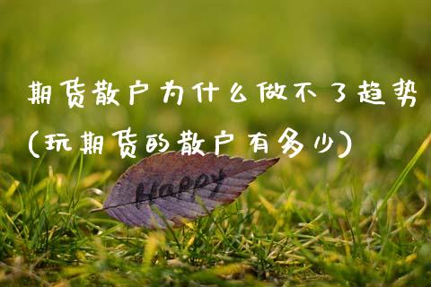 期货散户为什么做不了趋势(玩期货的散户有多少)_https://www.gzbbqc.com_黄金期货_第1张