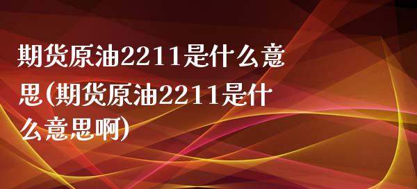 期货原油2211是什么意思(期货原油2211是什么意思啊)_https://www.gzbbqc.com_纳指期货_第1张