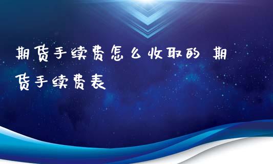 期货手续费怎么收取的 期货手续费表_https://www.gnhpgy.com_期货知识_第1张