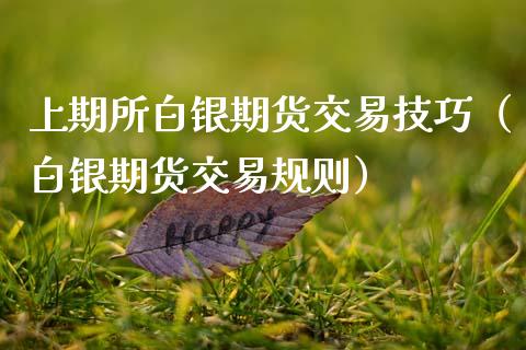 上期所白银期货交易技巧（白银期货交易规则）_https://www.gzbbqc.com_期货知识_第1张