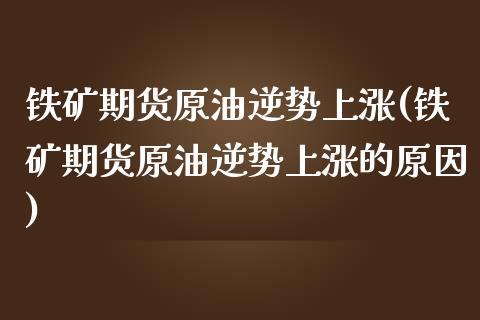 铁矿期货原油逆势上涨(铁矿期货原油逆势上涨的原因)_德指期货_第1张_八八期货网 铁矿期货原油逆势上涨(铁矿期货原油逆势上涨的原因)_https://www.gzbbqc.com_德指期货_第1张