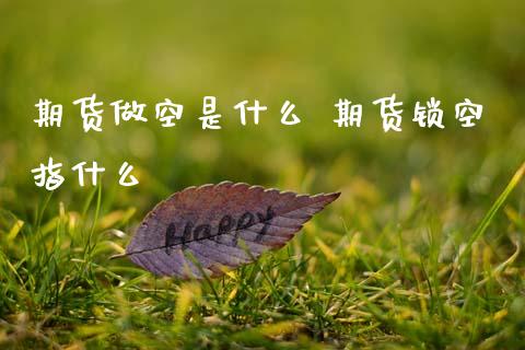 期货做空是什么 期货锁空指什么_https://www.gzbbqc.com_纳指期货_第1张