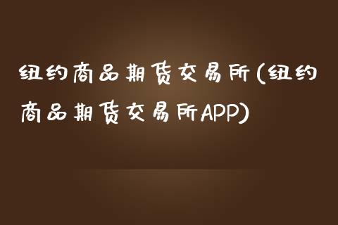 纽约商品期货交易所(纽约商品期货交易所APP)_https://www.gzbbqc.com_期货知识_第1张